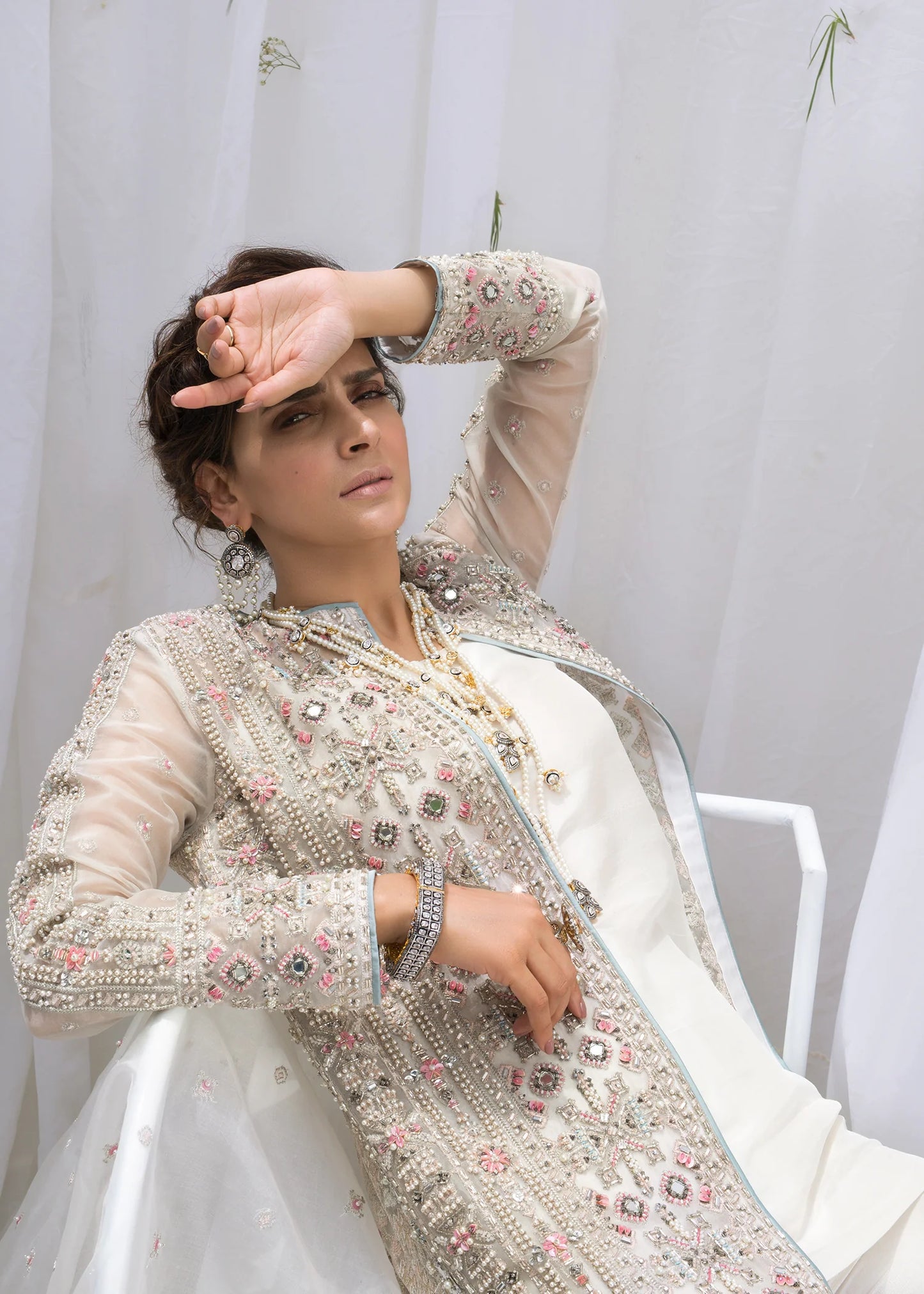 Hussain Rehar | 3 Piece Unstitched Embroidered Raw Silk | Rococo