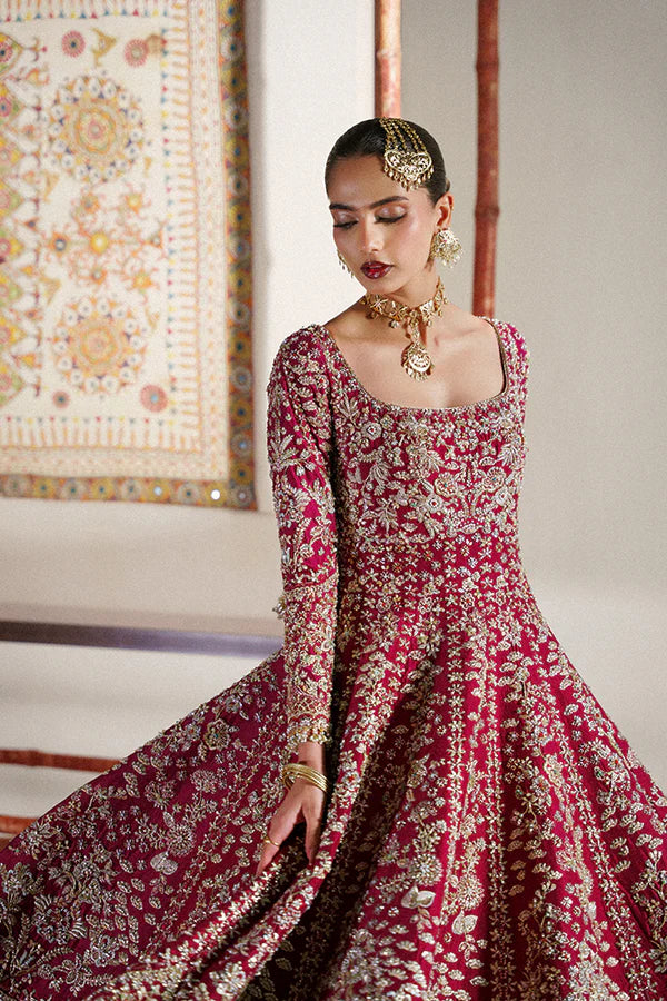 Soraya | 3 Piece Unstitched Embroidered Raw Silk Lehenga | Fariyn