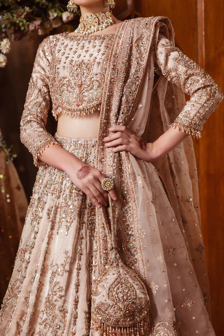 Naqshi | 3 Piece Unstitched Embroidered Tissue Wedding Dress | Shabaab