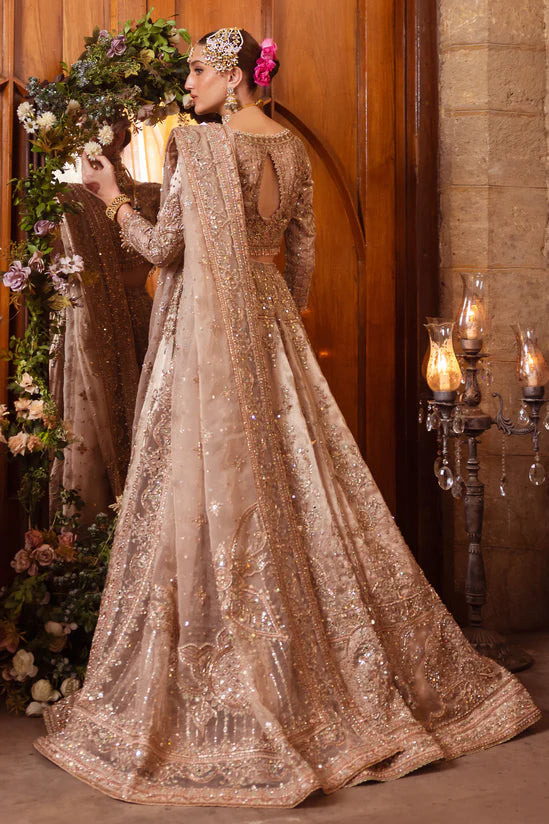 Naqshi | 3 Piece Unstitched Embroidered Tissue Wedding Dress | Shabaab
