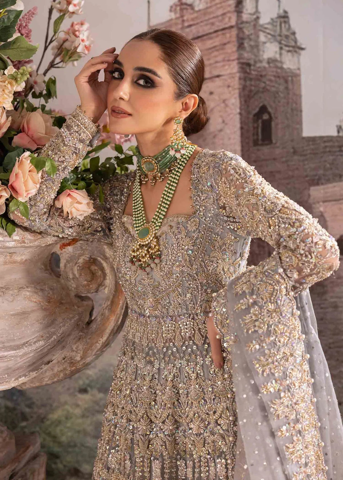 Kanwal Malik | 3 Piece Unstitched Raw Silk Lehenga | Tania