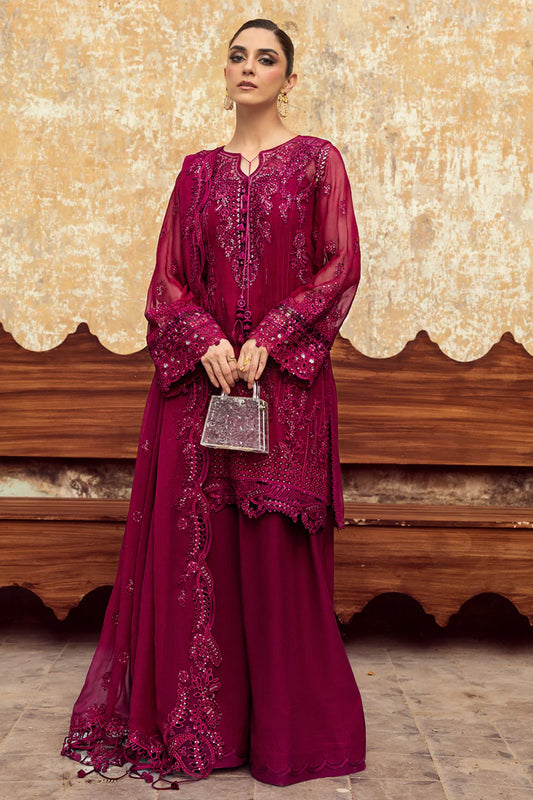 Qalamkar | 3 Piece Unstitched Embroidered Chiffon | SIOFE