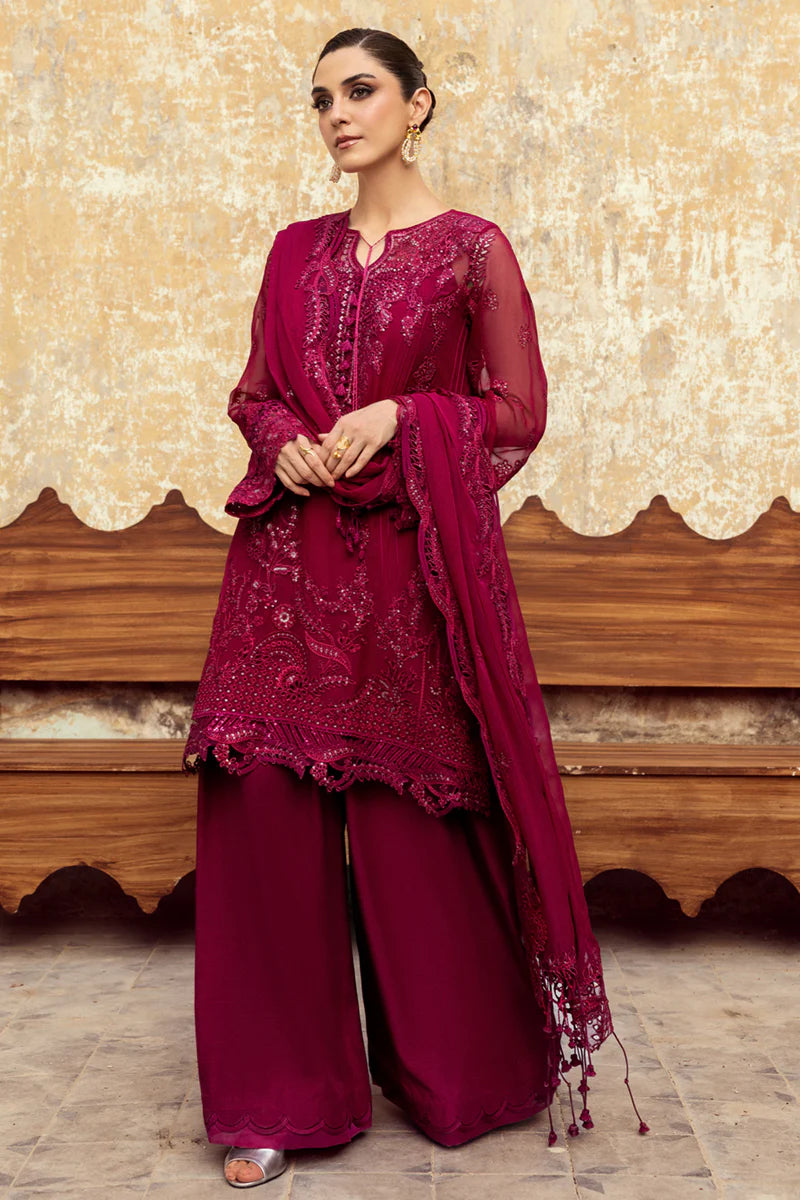 Qalamkar | 3 Piece Unstitched Embroidered Chiffon | SIOFE