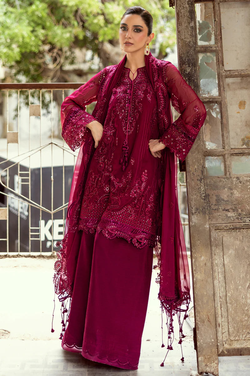 Qalamkar | 3 Piece Unstitched Embroidered Chiffon | SIOFE