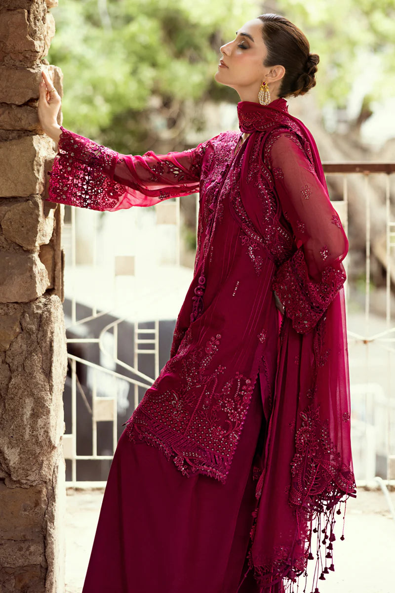 Qalamkar | 3 Piece Unstitched Embroidered Chiffon | SIOFE