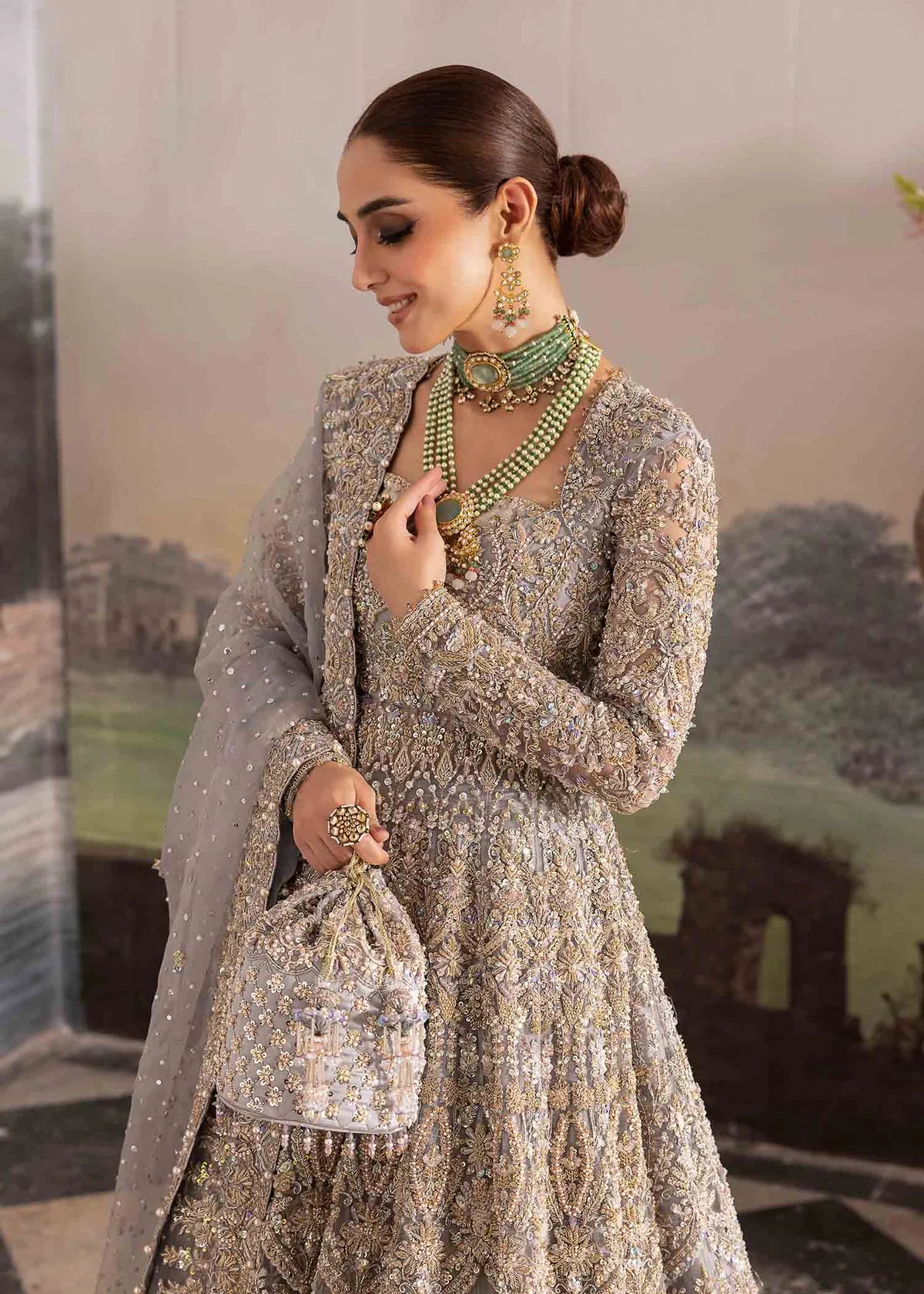 Kanwal Malik | 3 Piece Unstitched Raw Silk Lehenga | Tania