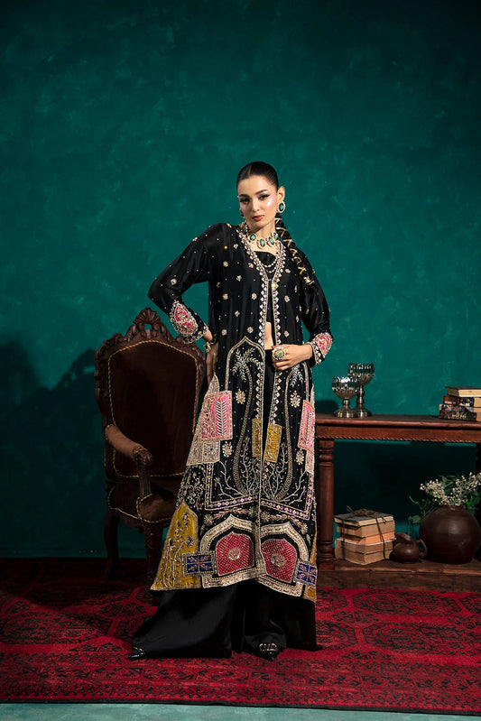Saira Noor | 3 Piece Unstitched Embroidered Sheesha Silk | Avela