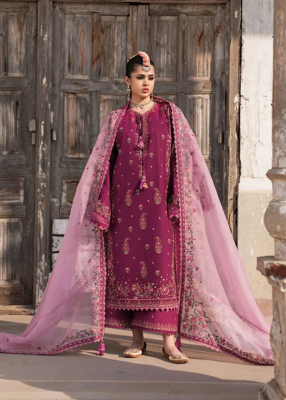 Hussain Rehar | 3 Piece Unstitched Embroidered Lawn | Gulposh