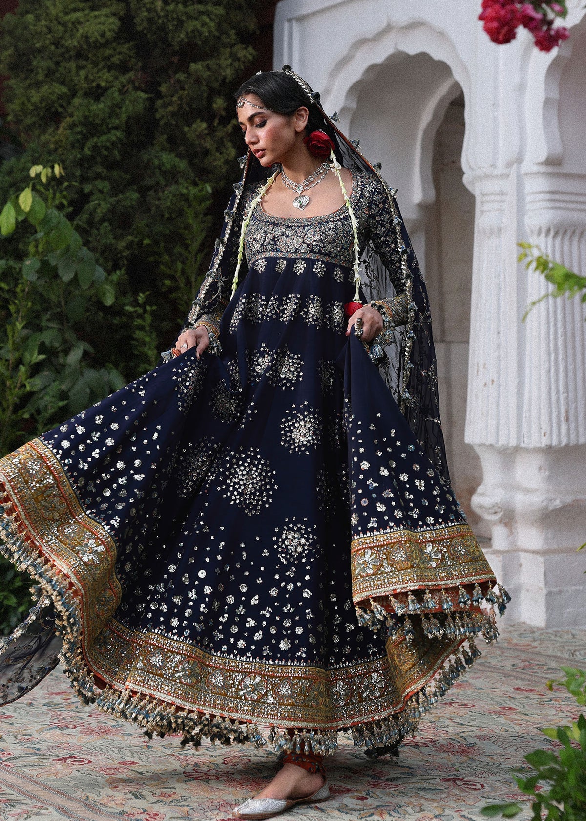 Hussain Rehar | 3 Piece Unstitched Embroidered Raw Silk | Nain Tara