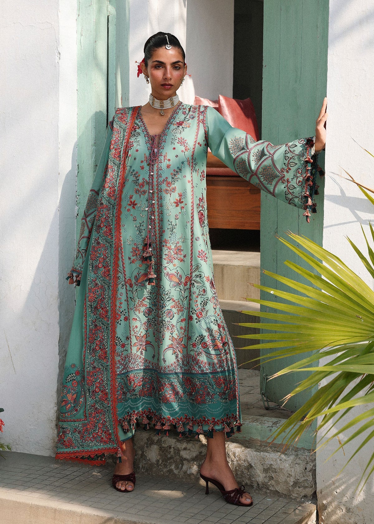Hussain Rehar | 3 Piece Unstitched Embroidered Lawn | Verdant