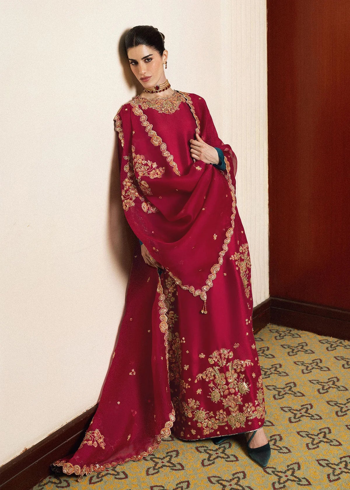Hussain Rehar | 3 Piece Unstitched Embroidered Raw Silk | Luniere
