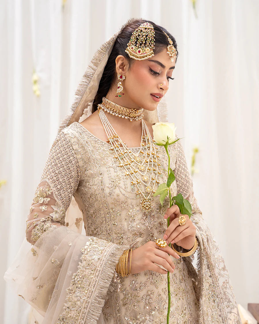 Faiza Saqlain | 3 Piece Unstitched Embroidered Net Formal Suite | Safak