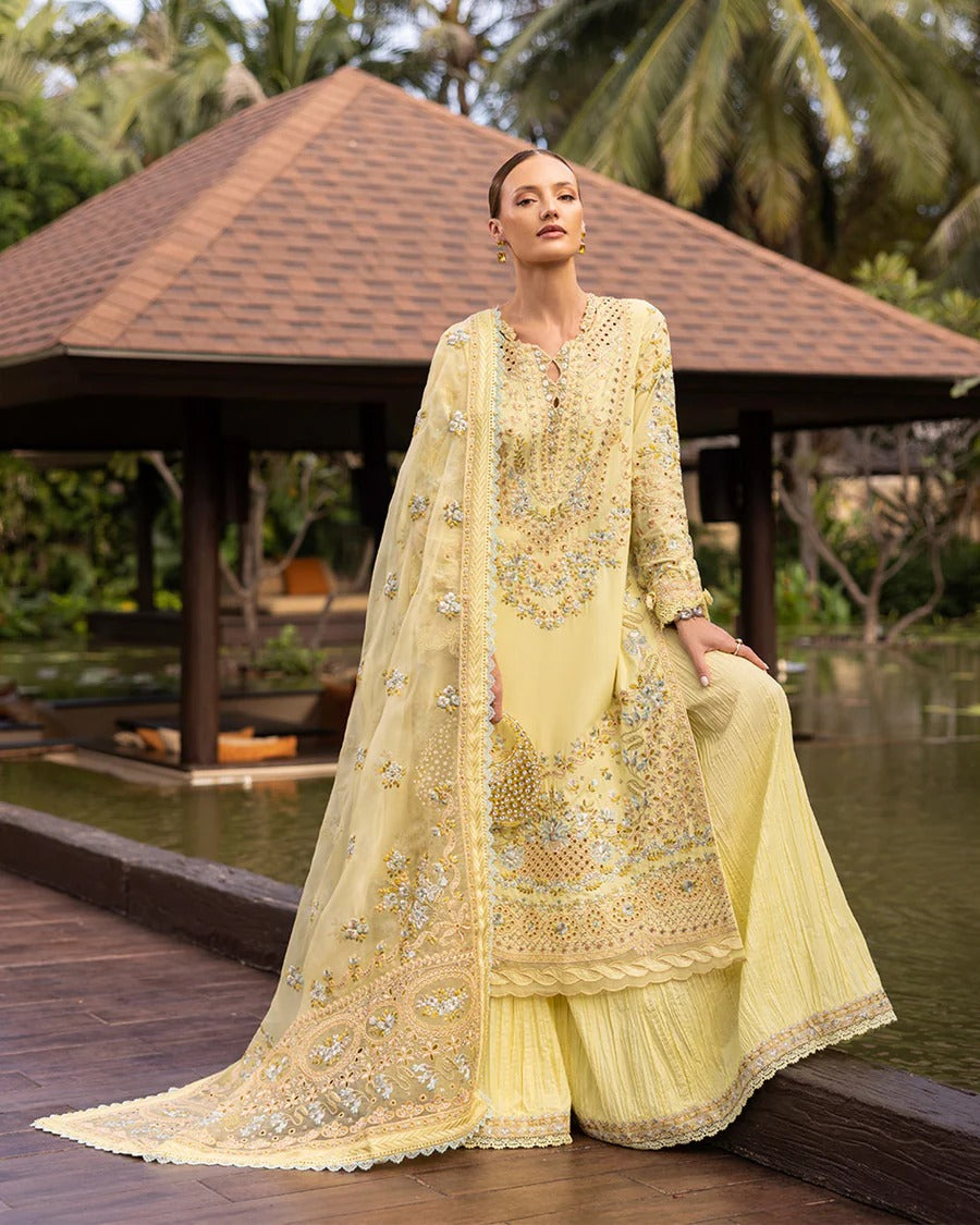 Faiza Saqlain | 3 Piece Unstitched Embroidered Lawn | Azalea