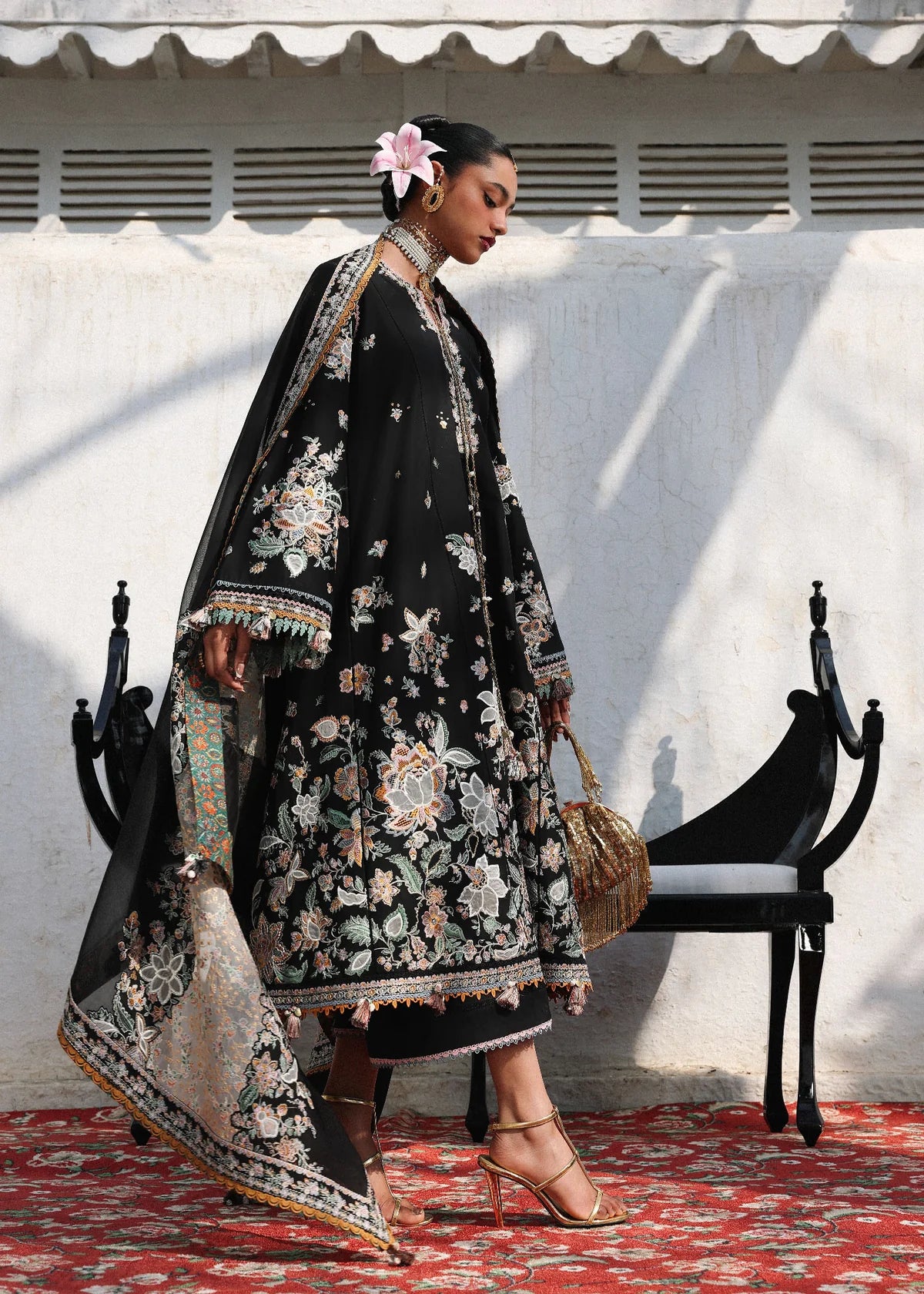 Hussain Rehar | 3 Piece Unstitched Embroidered Lawn | Sable