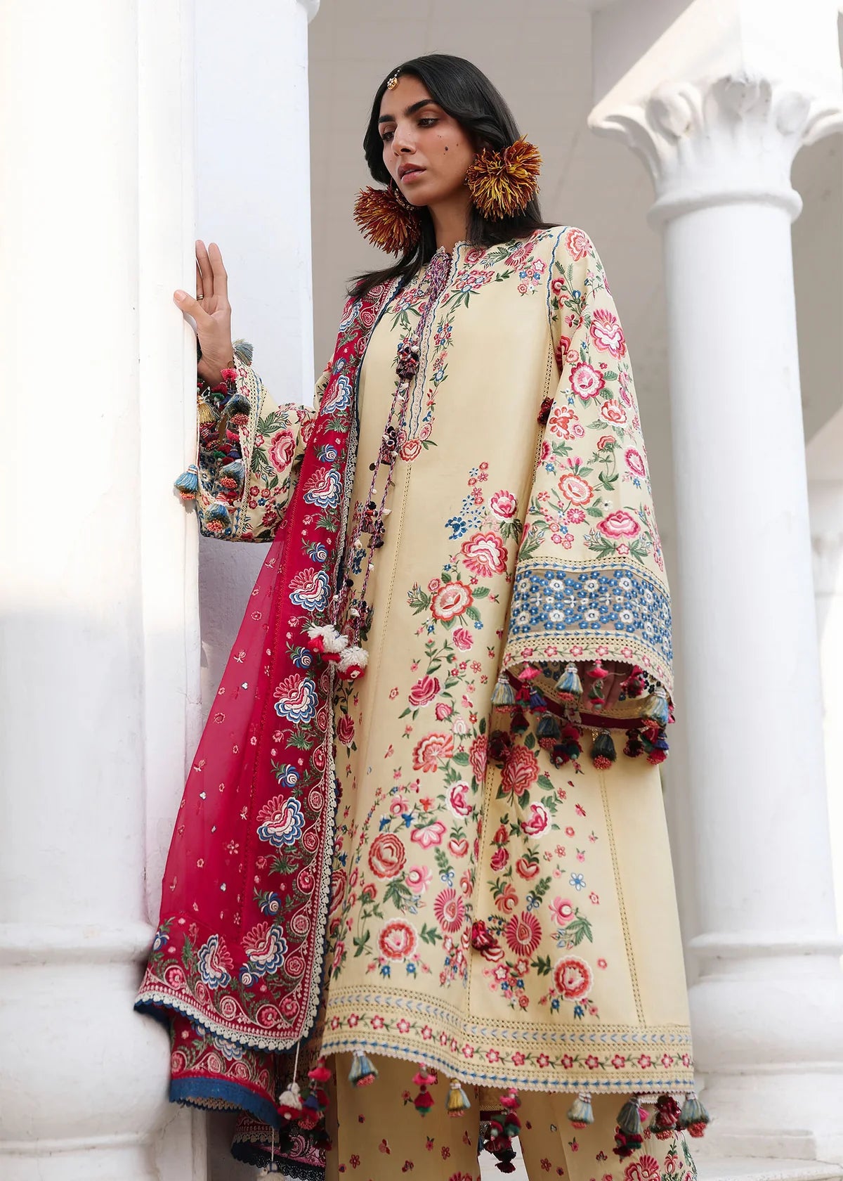Hussain Rehar | 3 Piece Unstitched Embroidered Lawn | Zubdah