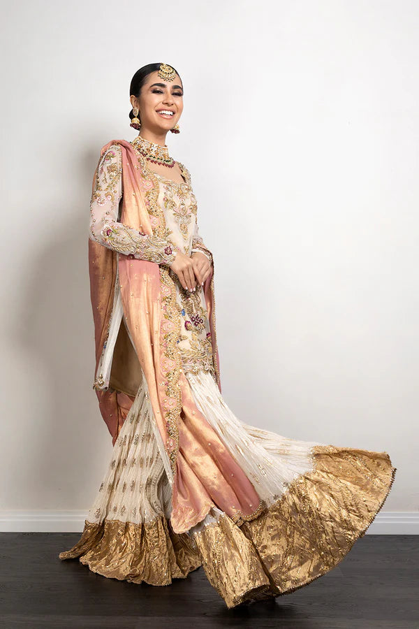 Mina Hasan | 3 Piece Unstitched Embroidered Silk | Alaia