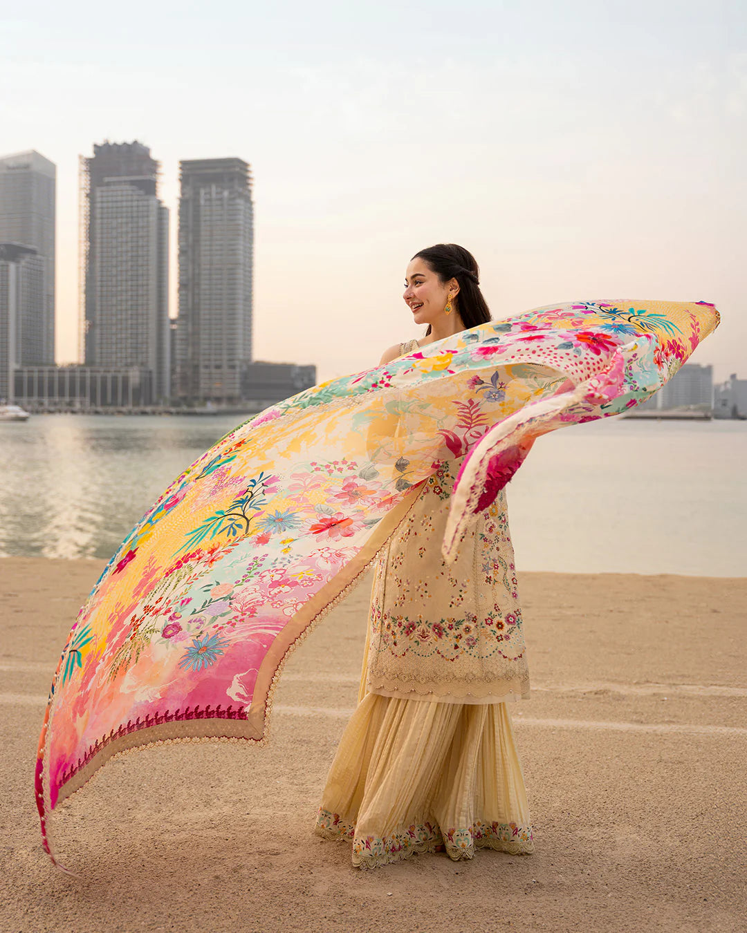 Faiza Saqlain | 3 Piece Unstitched Embroidered Lawn | Merjem