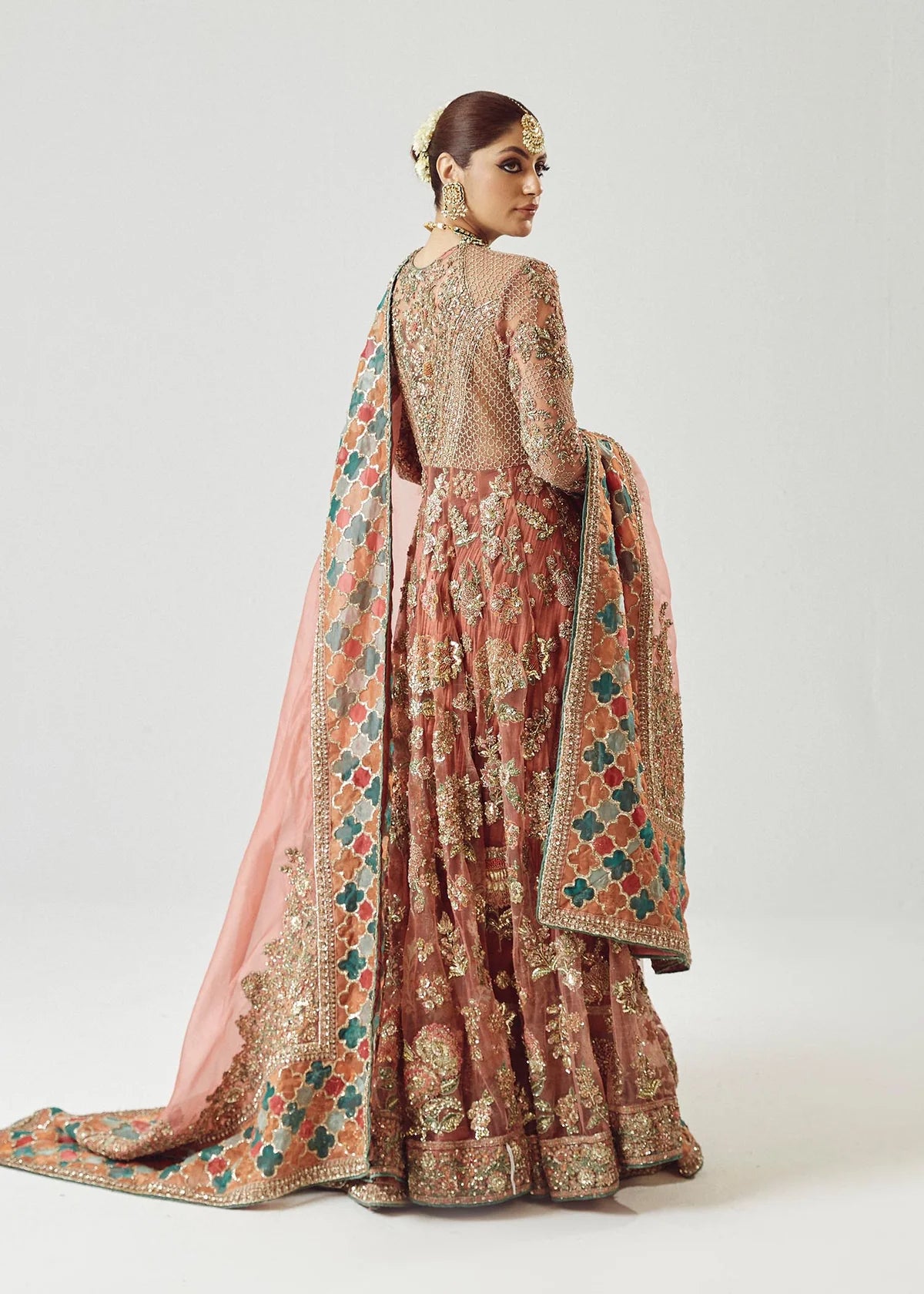 Hussain Rehar | 3 Piece Unstitched Embroidered Net Pishwas | Saaz