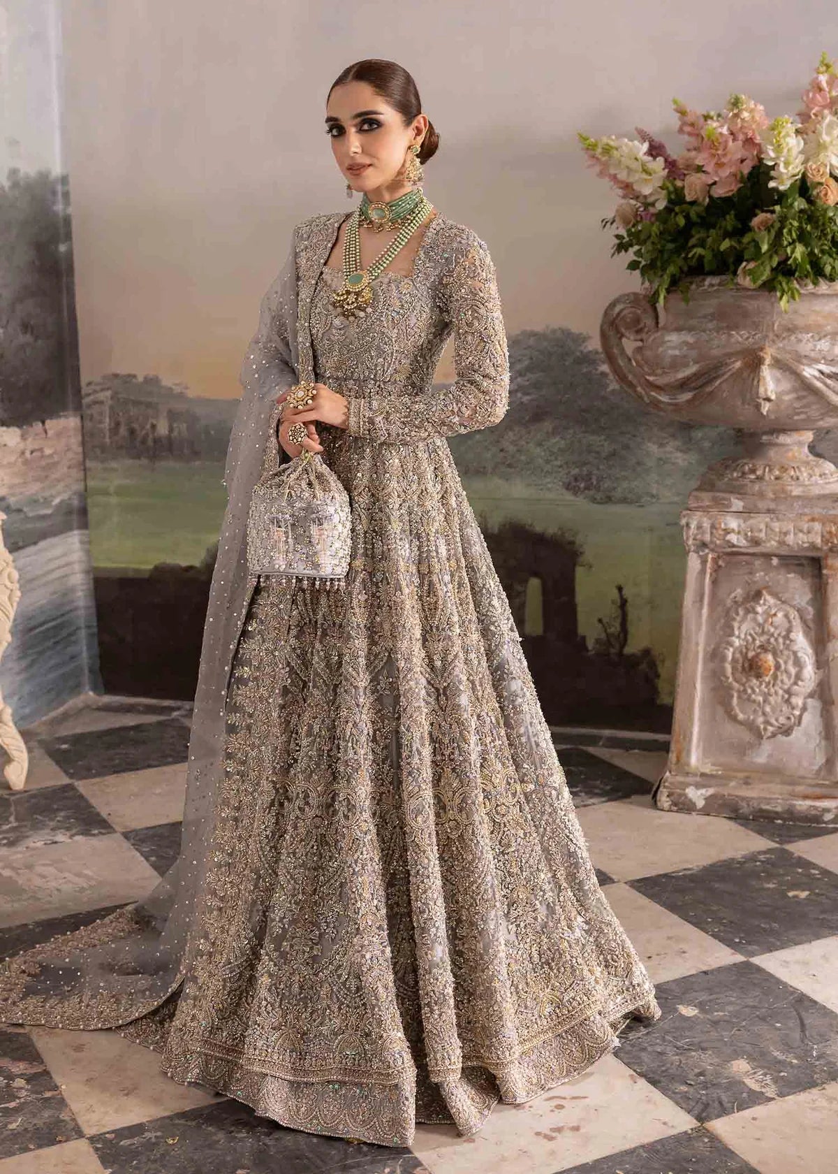 Kanwal Malik | 3 Piece Unstitched Raw Silk Lehenga | Tania