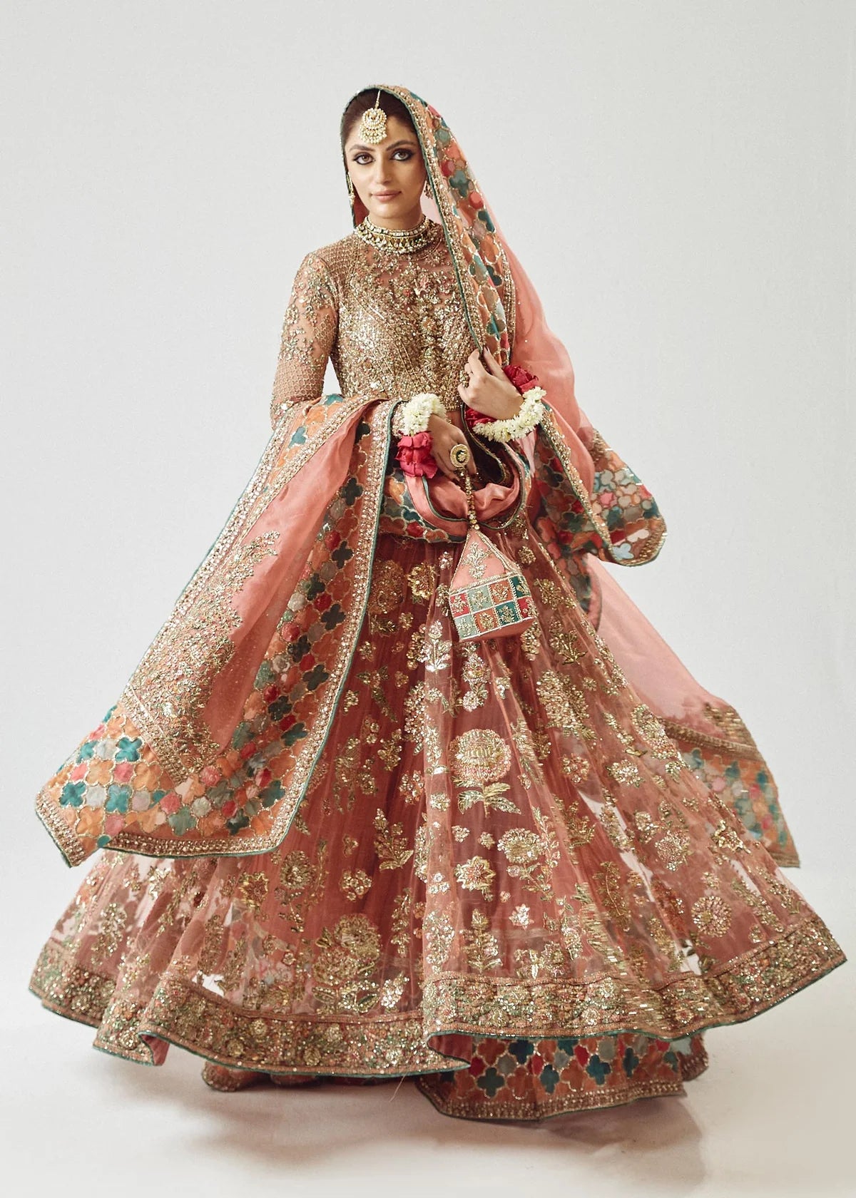 Hussain Rehar | 3 Piece Unstitched Embroidered Net Pishwas | Saaz