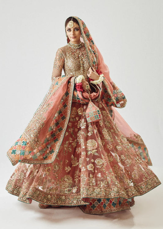 Hussain Rehar | 3 Piece Unstitched Embroidered Net Pishwas | Saaz