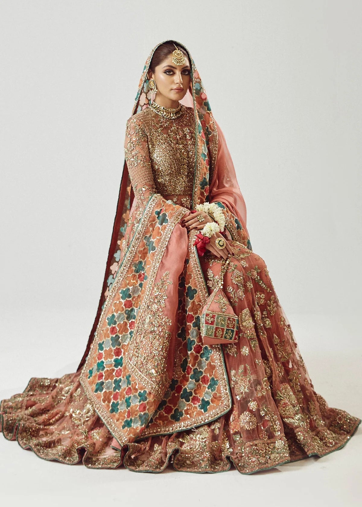 Hussain Rehar | 3 Piece Unstitched Embroidered Net Pishwas | Saaz