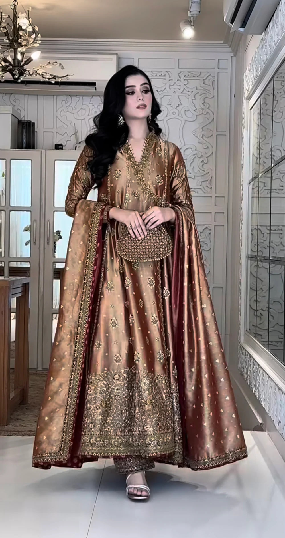 Haris Shakeel | 3 Piece Unstitched Embroidered Zari Silk | Aswad