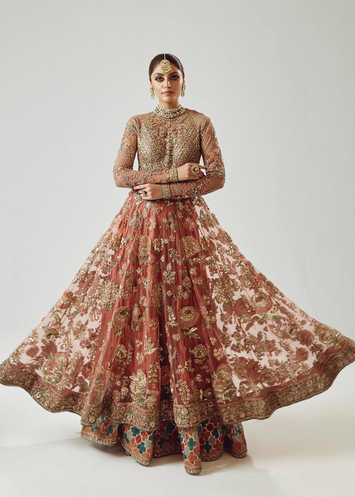 Hussain Rehar | 3 Piece Unstitched Embroidered Net Pishwas | Saaz