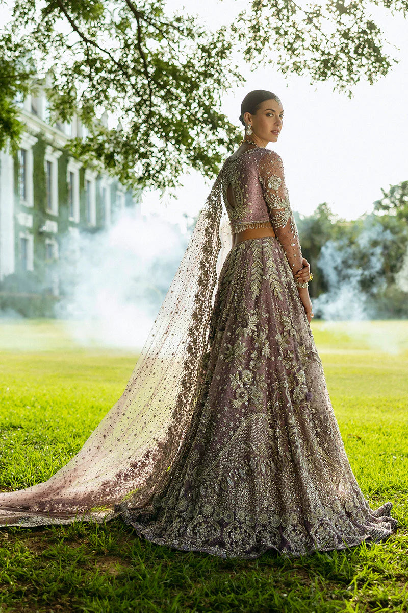 Mushq | Net Purple Lehenga Choli Embroidered | Mirabelle