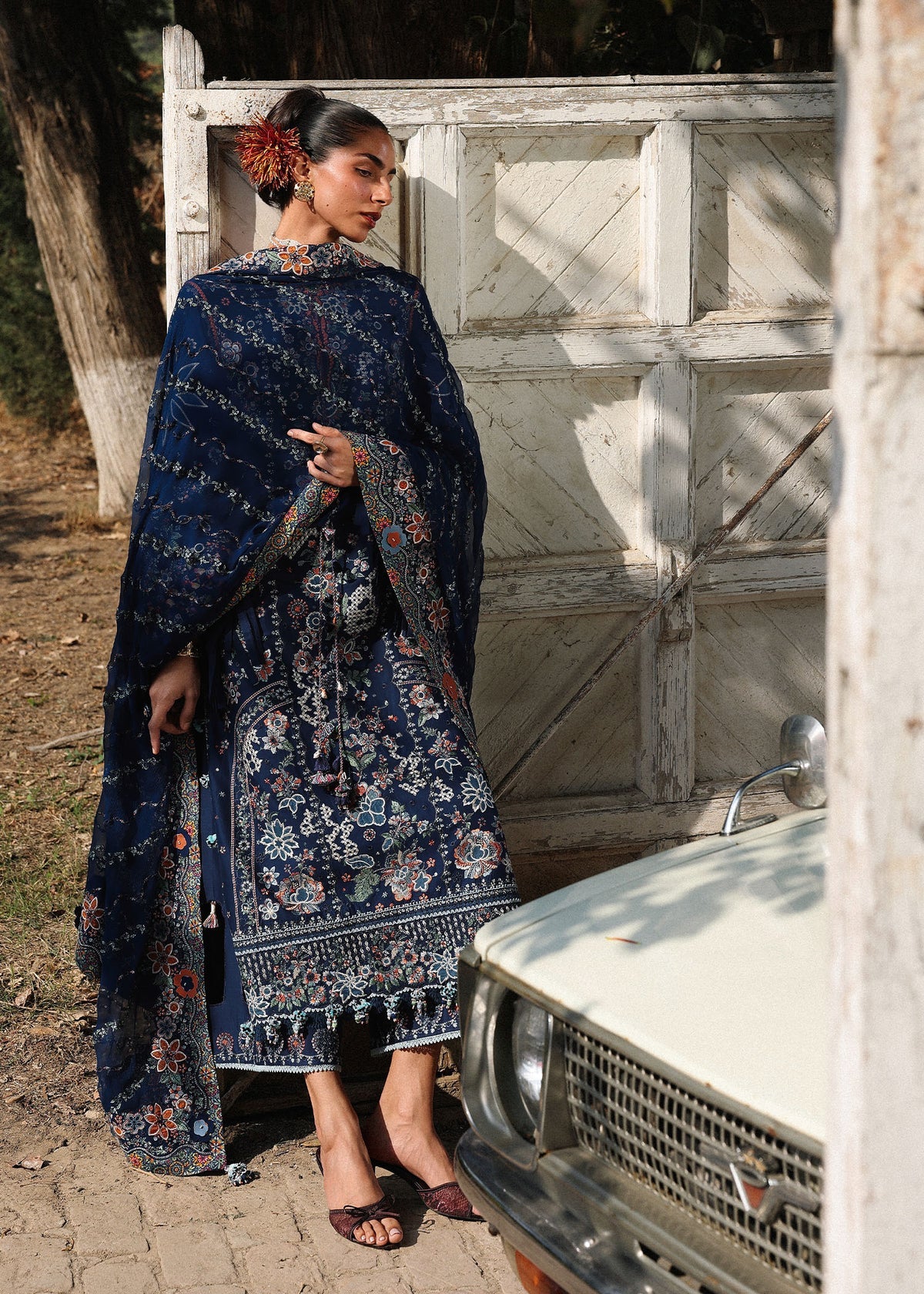 Hussain Rehar | 3 Piece Unstitched Embroidered Lawn | Amalfi