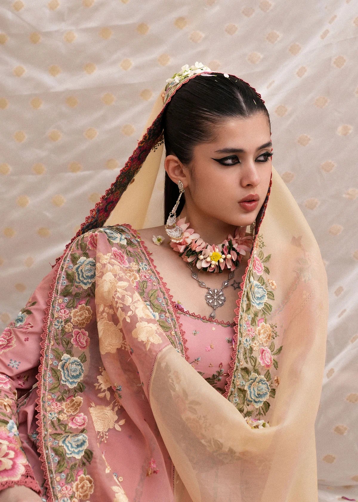 Hussain Rehar | 3 Piece Unstitched Embroidered Lawn | Nazneen