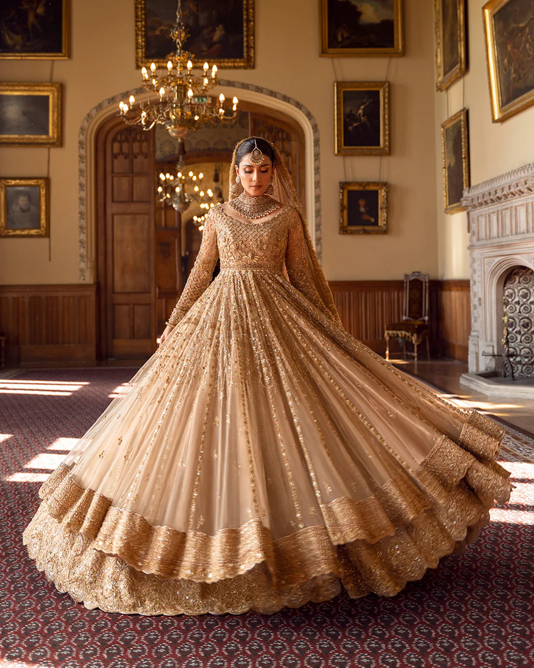 Faiza Saqlain | 3 Piece Unstitched Embroidered Bridal Dress | Zariana