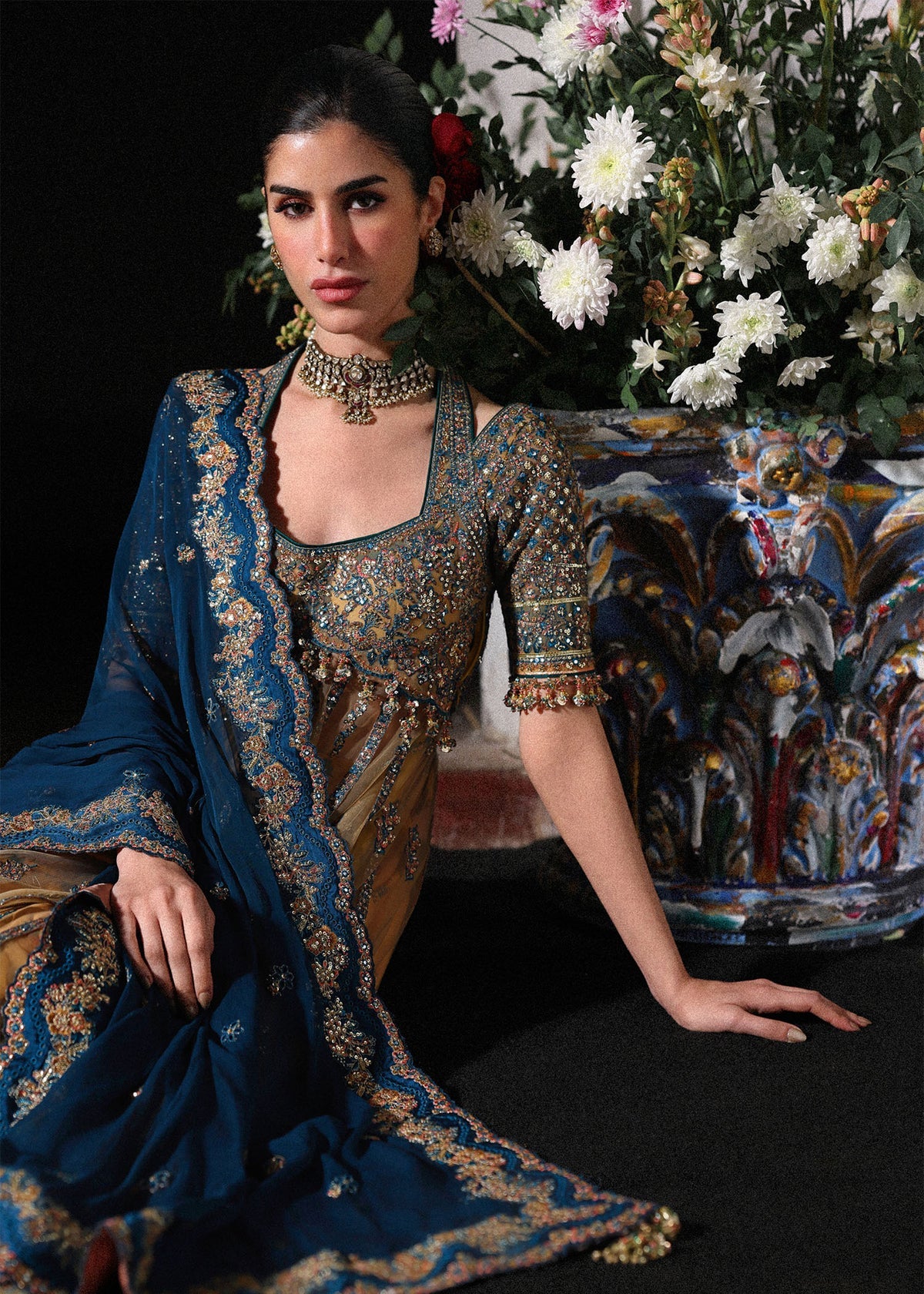 Hussain Rehar | 3 Piece Unstitched Embroidered Silk Suite | Man Jogi