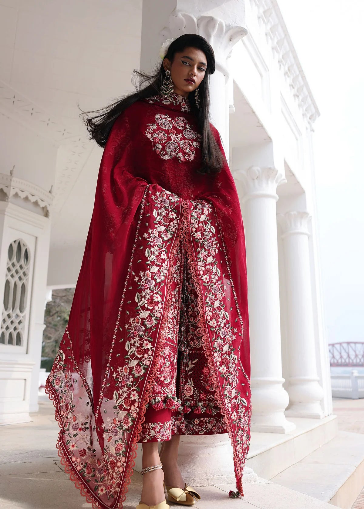 Hussain Rehar | 3 Piece Unstitched Embroidered Lawn | Kastanaa