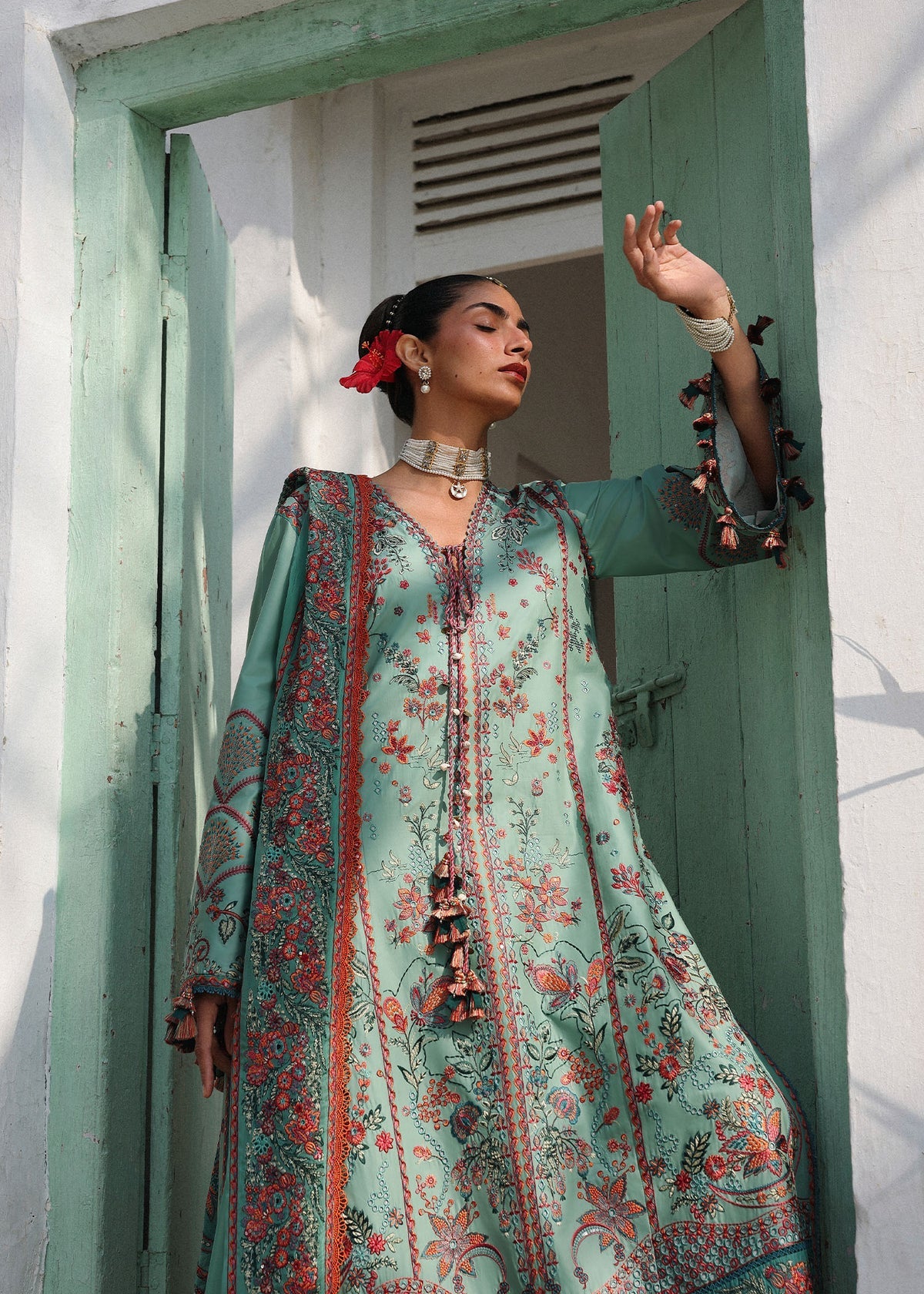 Hussain Rehar | 3 Piece Unstitched Embroidered Lawn | Verdant