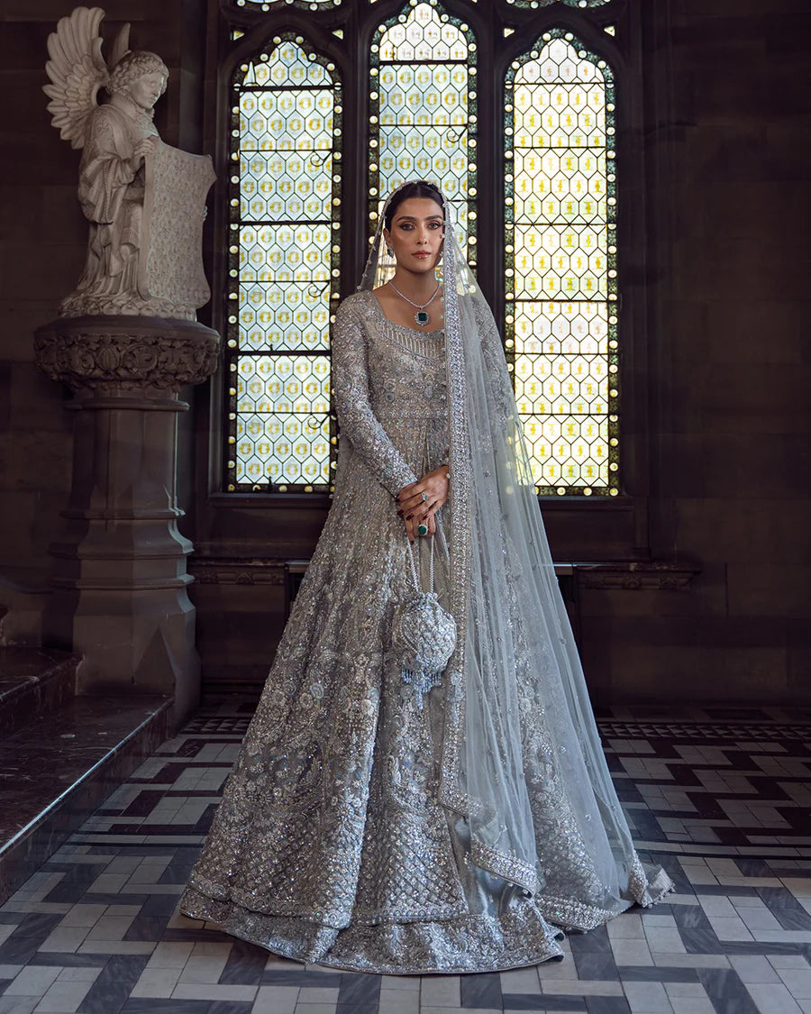 Faiza Saqlain | 3 Piece Unstitched Embroidered Bridal Lehenga | Ayana