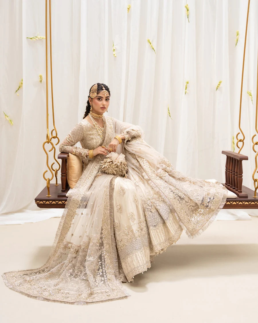 Faiza Saqlain | 3 Piece Unstitched Embroidered Net Formal Suite | Safak
