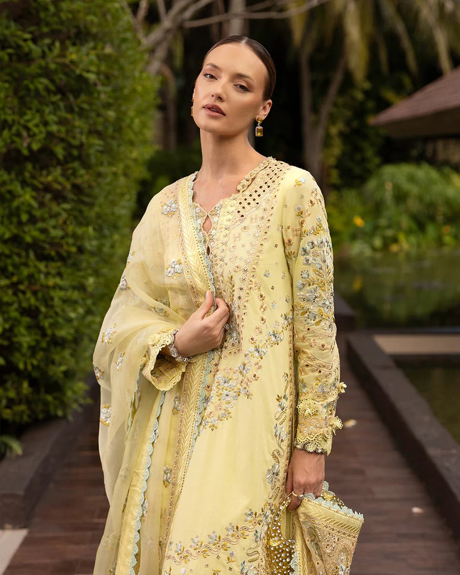 Faiza Saqlain | 3 Piece Unstitched Embroidered Lawn | Azalea