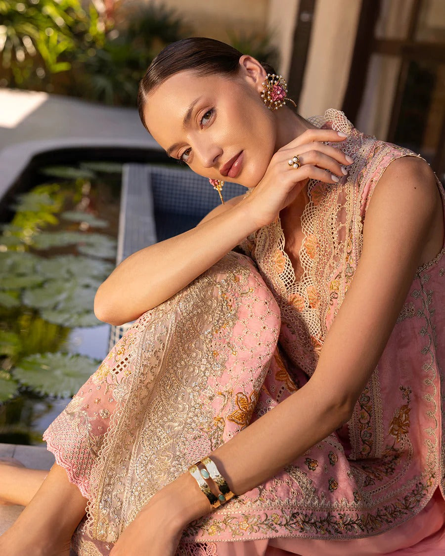 Faiza Saqlain | 3 Piece Unstitched Embroidered Lawn | Peony