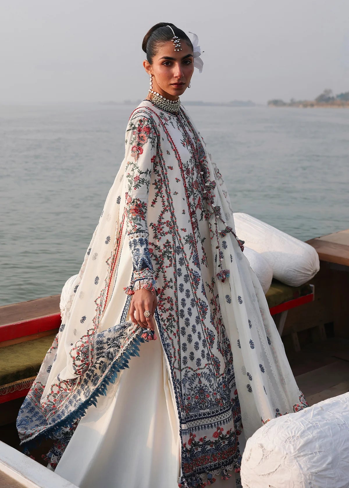 Hussain Rehar |  3 Piece Unstitched Embroidered Lawn | Yuki