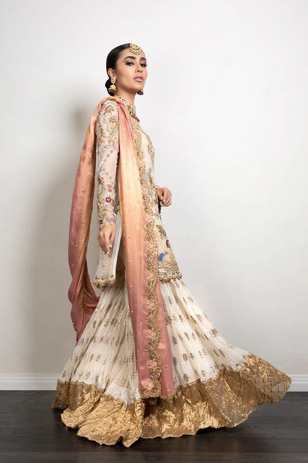 Mina Hasan | 3 Piece Unstitched Embroidered Silk | Alaia