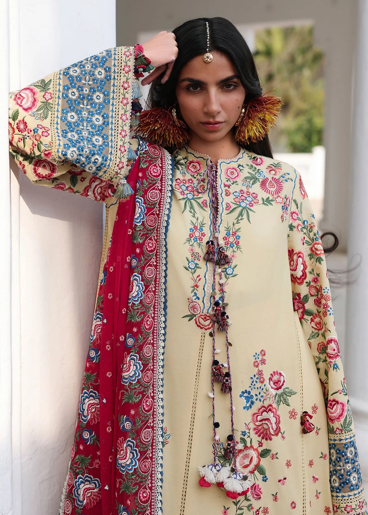 Hussain Rehar | 3 Piece Unstitched Embroidered Lawn | Zubdah