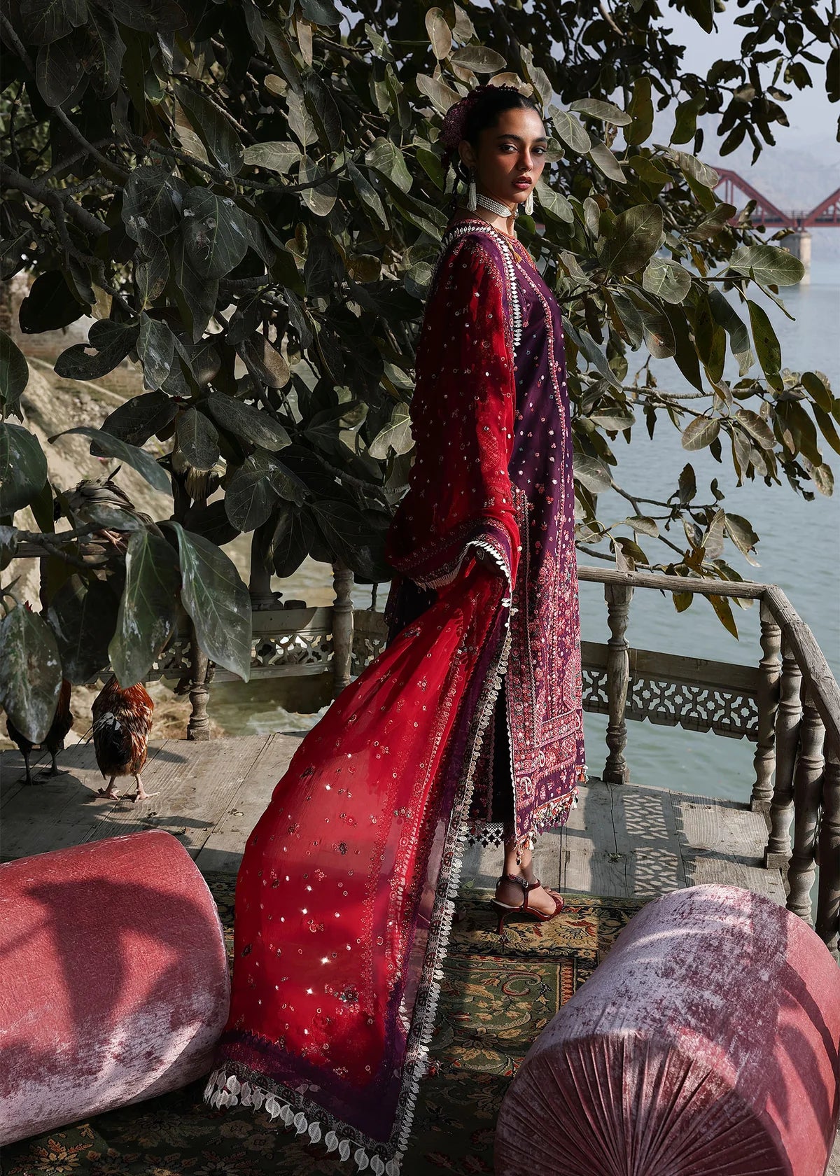 Hussain Rehar | 3 Piece Unstitched Embroidered Lawn | Nihdi