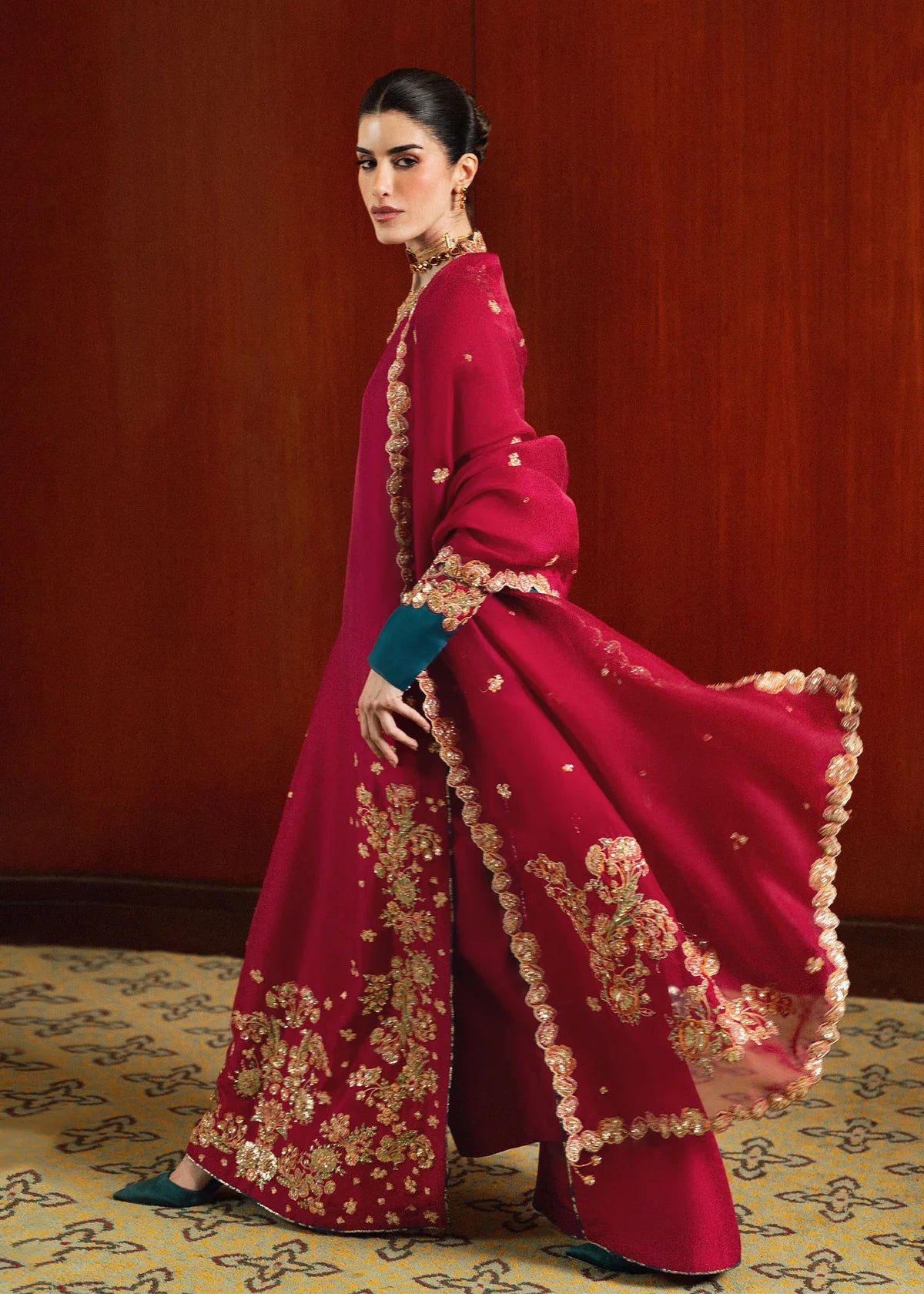 Hussain Rehar | 3 Piece Unstitched Embroidered Raw Silk | Luniere