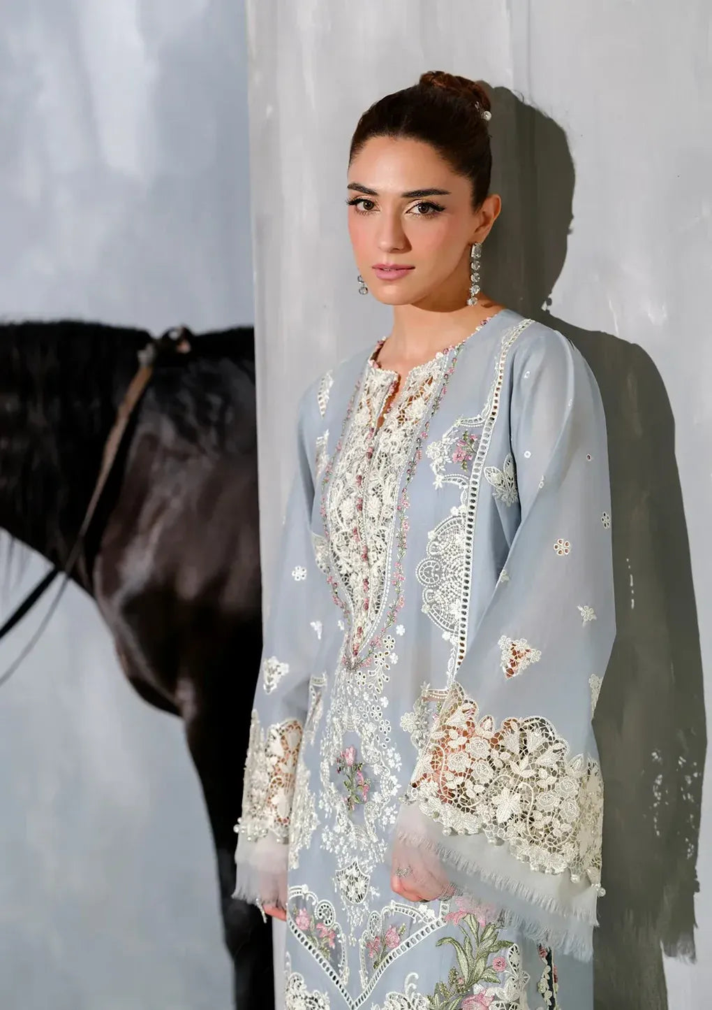 Elaf Premium | 3 Piece Unstitched Embroidered Lawn | ELH-7B ISSABEL