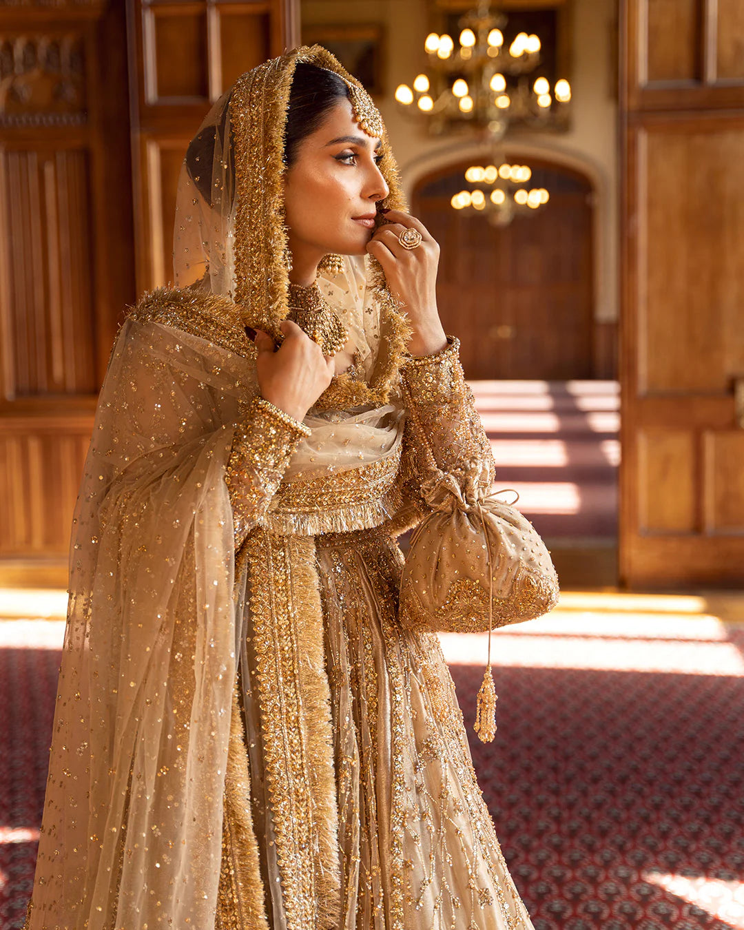 Faiza Saqlain | 3 Piece Unstitched Embroidered Bridal Dress | Zariana