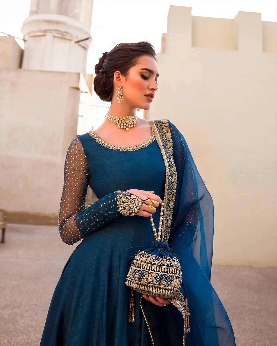 Faiza Saqlain | 3 Piece Unstitched Embroidered Raw Silk | Risma