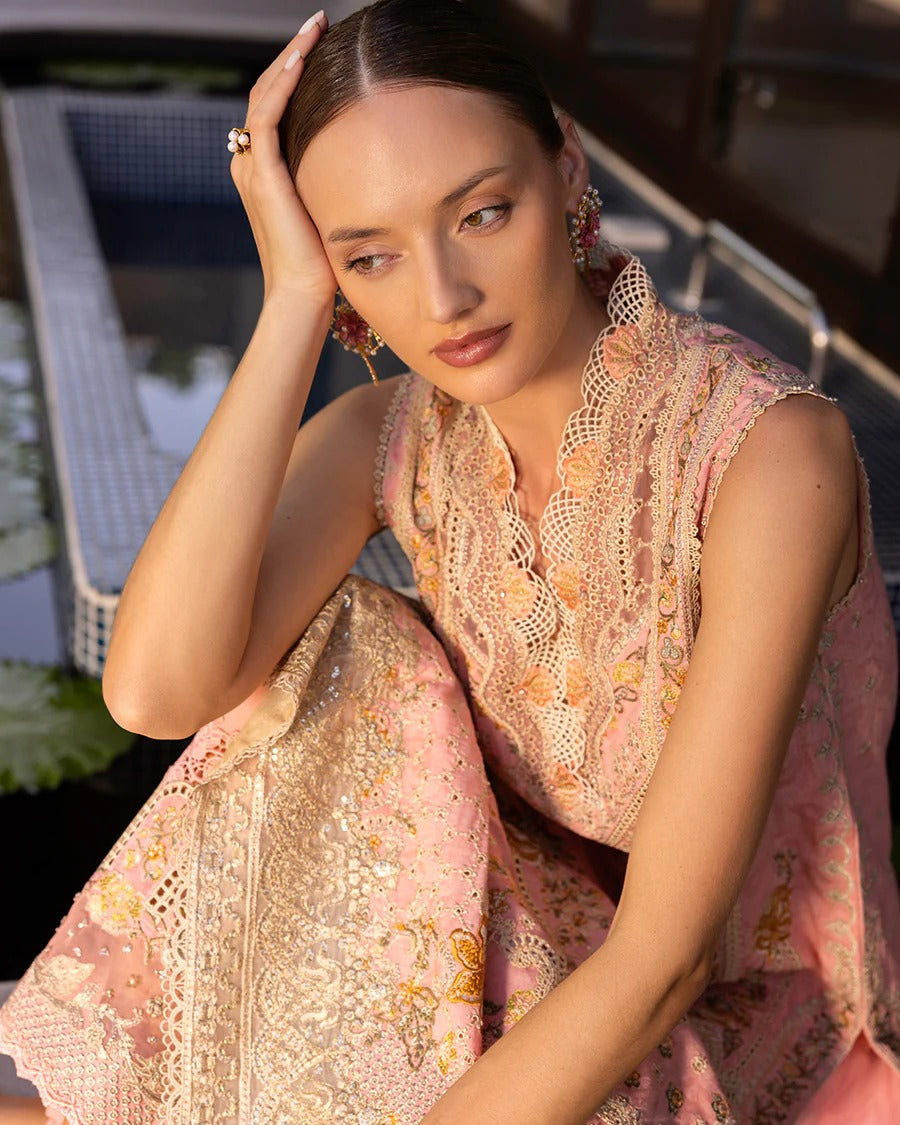 Faiza Saqlain | 3 Piece Unstitched Embroidered Lawn | Peony