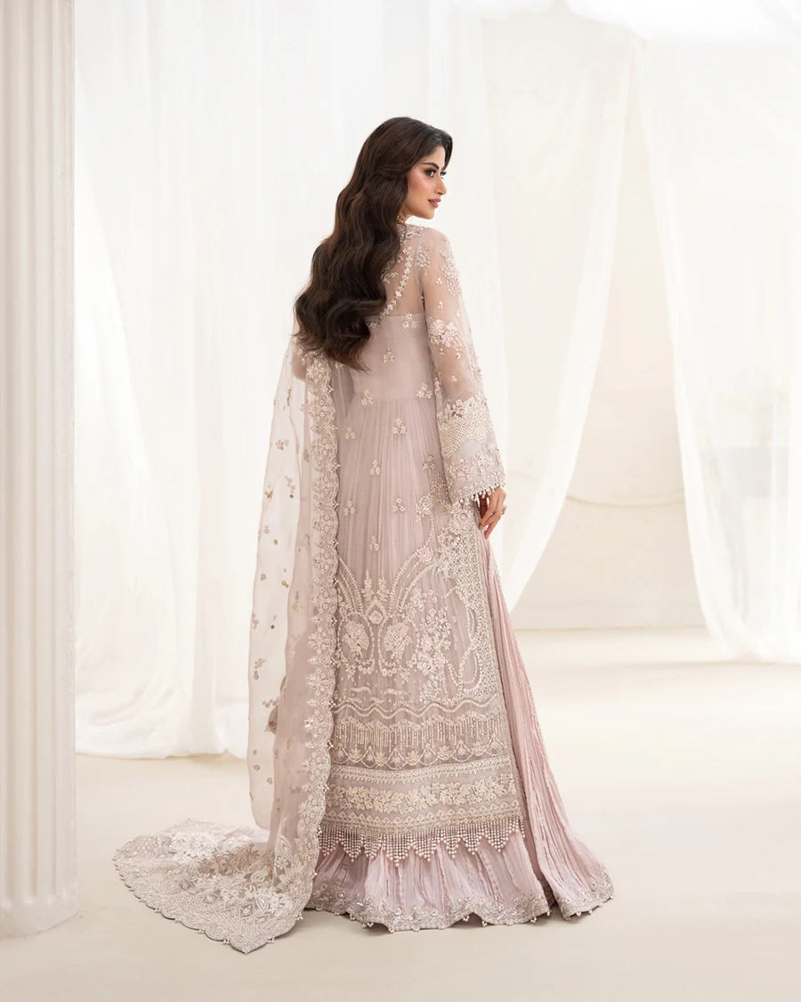 Faiza Saqlain | 3 Piece Unstitched Embroidered Organza Dress | ELA
