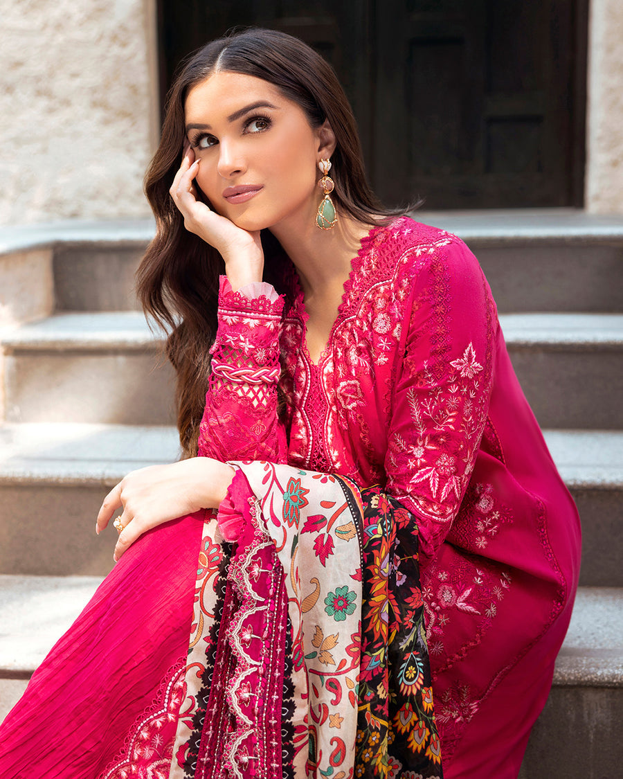 Faiza Saqlain | 3 Piece Unstitched Embroidered Lawn | Varda